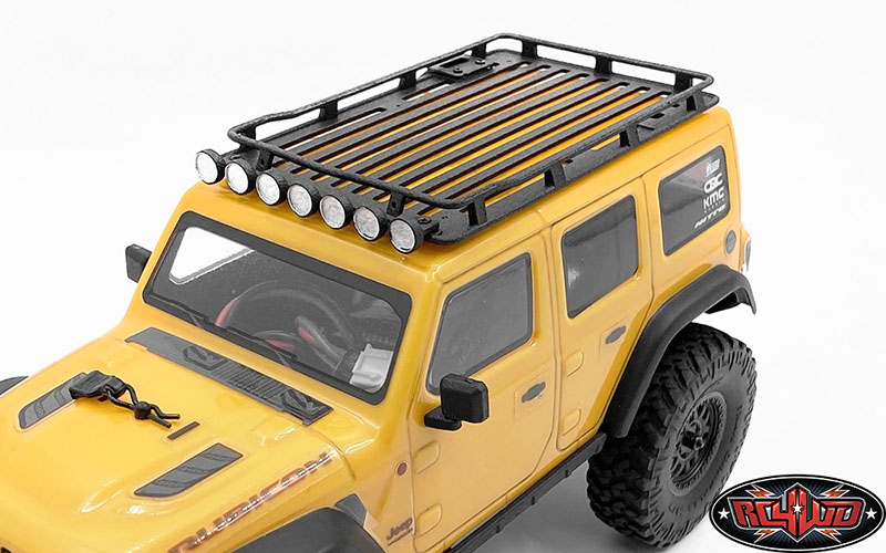 Luggage Rack Roof Carrier Light Bar for Axial SCX24 AXI00002 1:24 RC Car Black 