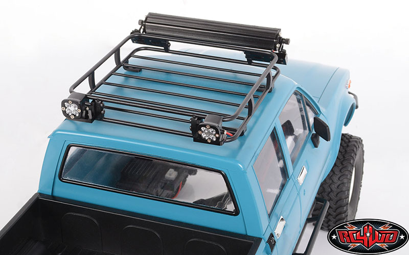 Roof Luggage Rack 4 LED SPOT Light Bar for RC AXIAL SCX10 Rock Crawler 518BK 