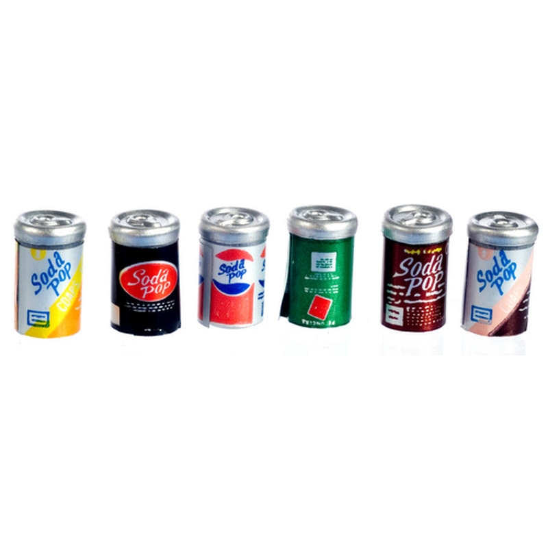 State Mini Cans Miniature 6 pc Assorted Soda Cans - 1/2 inch
